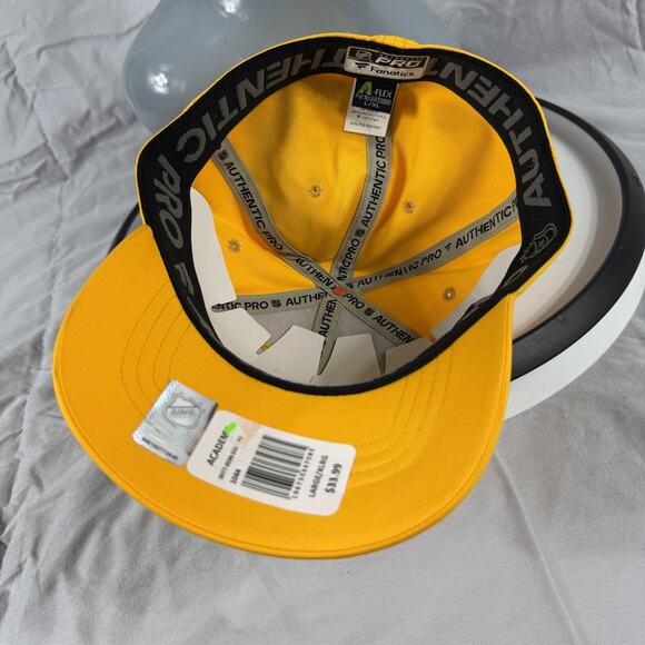 Nashville Predators Hat Cap Fitted Mens Large Yellow NHL Hockey Stretch Fit Pro - Picture 8 of 8